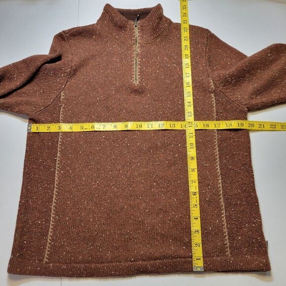 Woolrich Brown Cinnamon Heather Half Zip Sweater Women's Medium Wool Blend - Picture 10 of 11